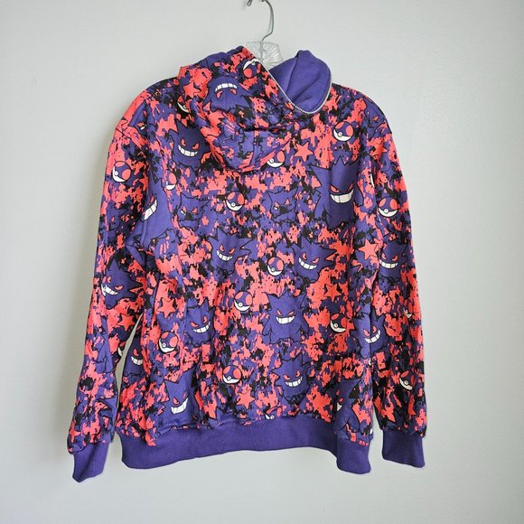 Demons Basement GENG Collection allover Print Full Zip Hoodie Purple Small Y2K - Picture 2 of 6